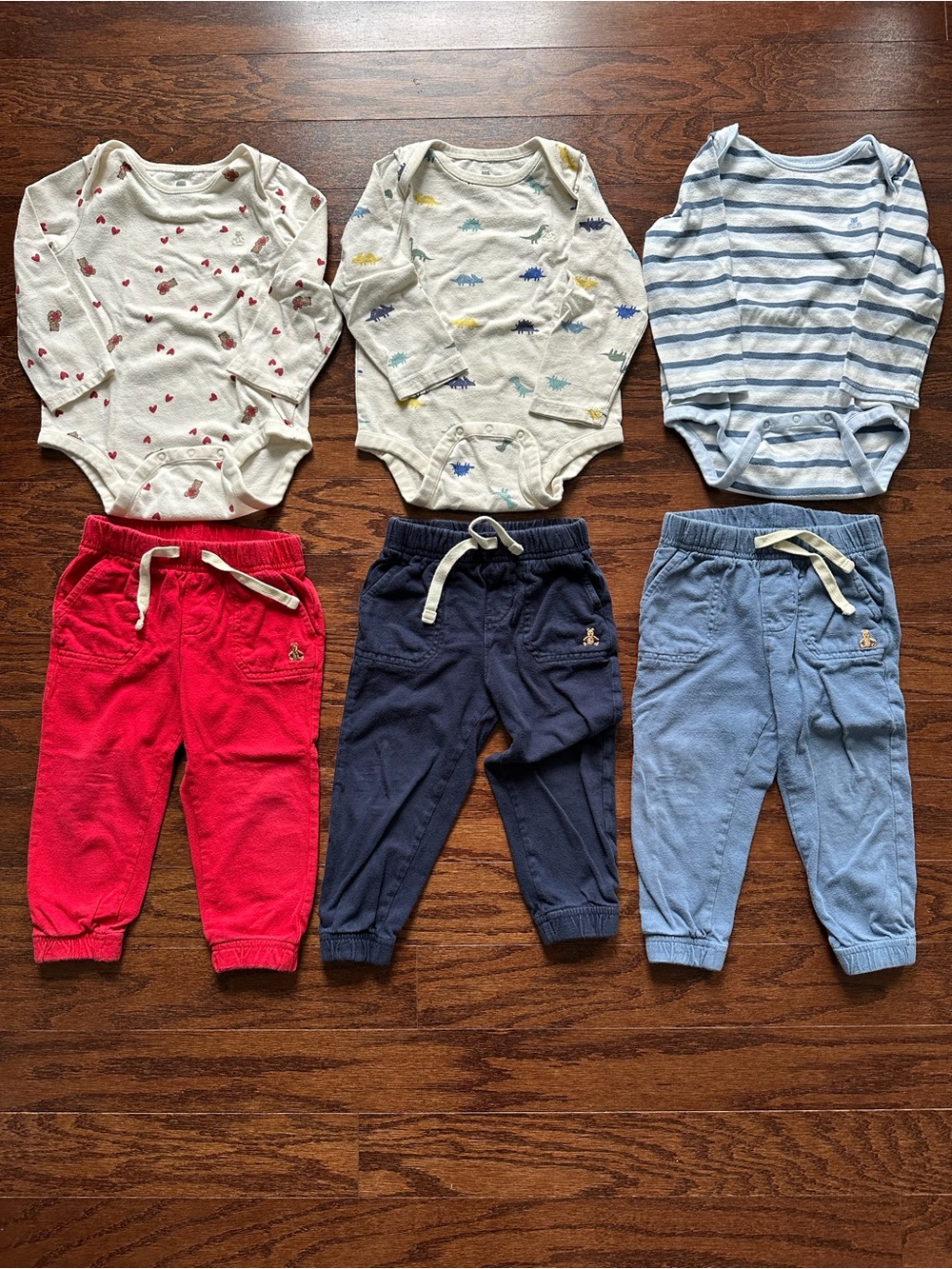 Baby Gap Baby/Toddler- 6-Piece Bodysuit & Jogger Sets - Bears, Dino & Stripes